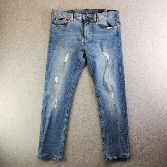Armani Exchange Jeans Mens 31X30 Blue J16 Straight Distressed Slim Fit AX - Picture 16 of 16